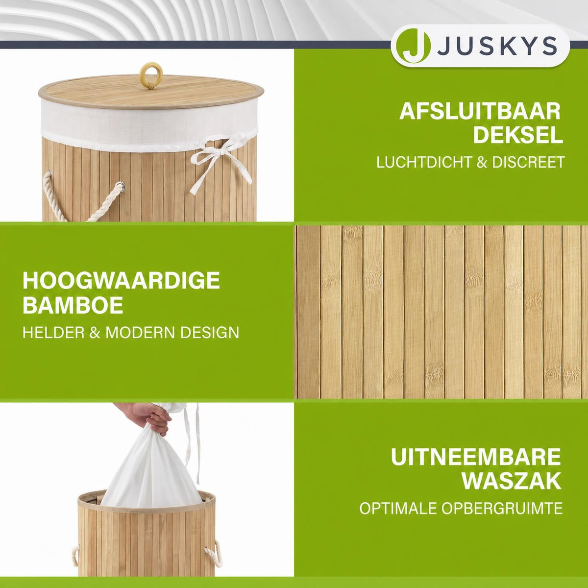 Bamboe wasmand Curly-Round