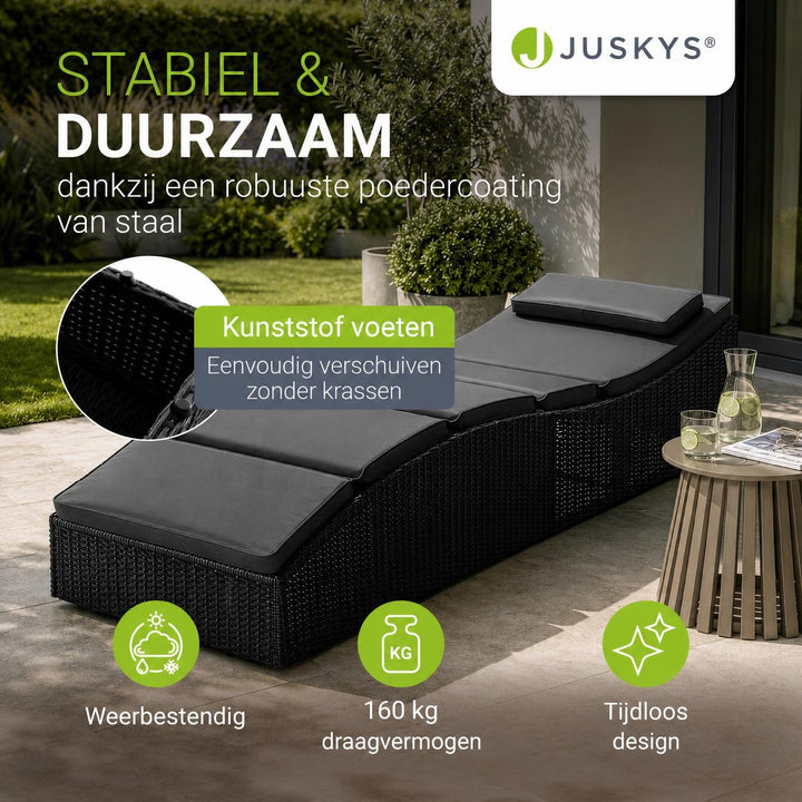 Ligbed Lamia – inklapbaar wicker, verstelbaar hoofdeind