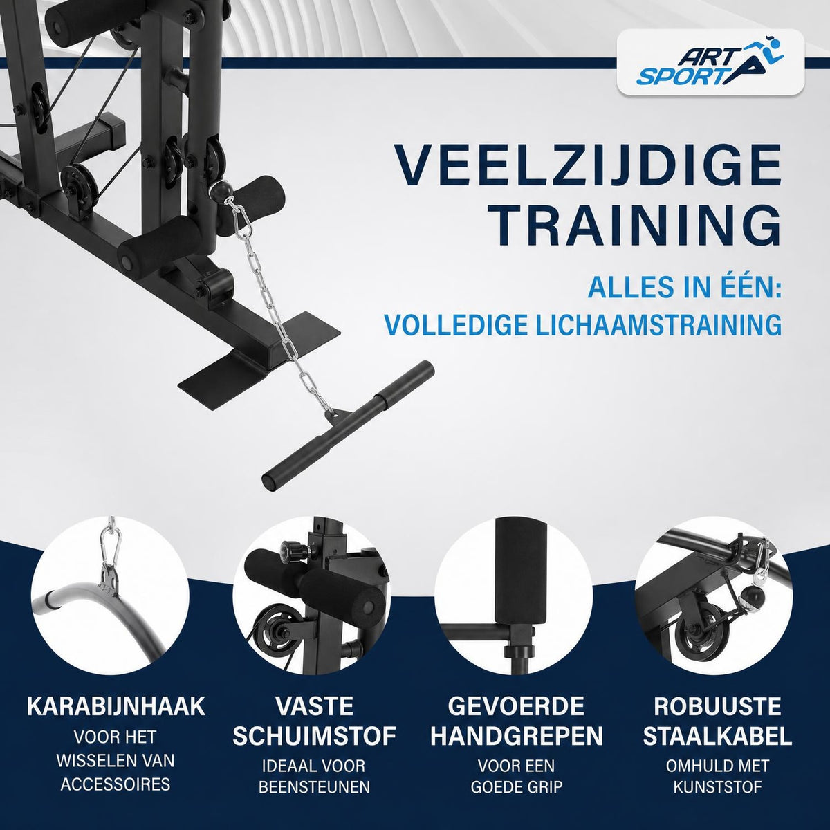 Krachtstation ProfiGym 3000 – 14 gewichten tot 77 kg, staal