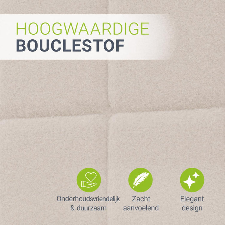 Gestoffeerd bed Florenz 180x200 cm – bouclé, tot 500 kg