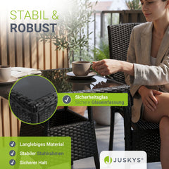 Vierkante tuintafel van polyrattan Yoro