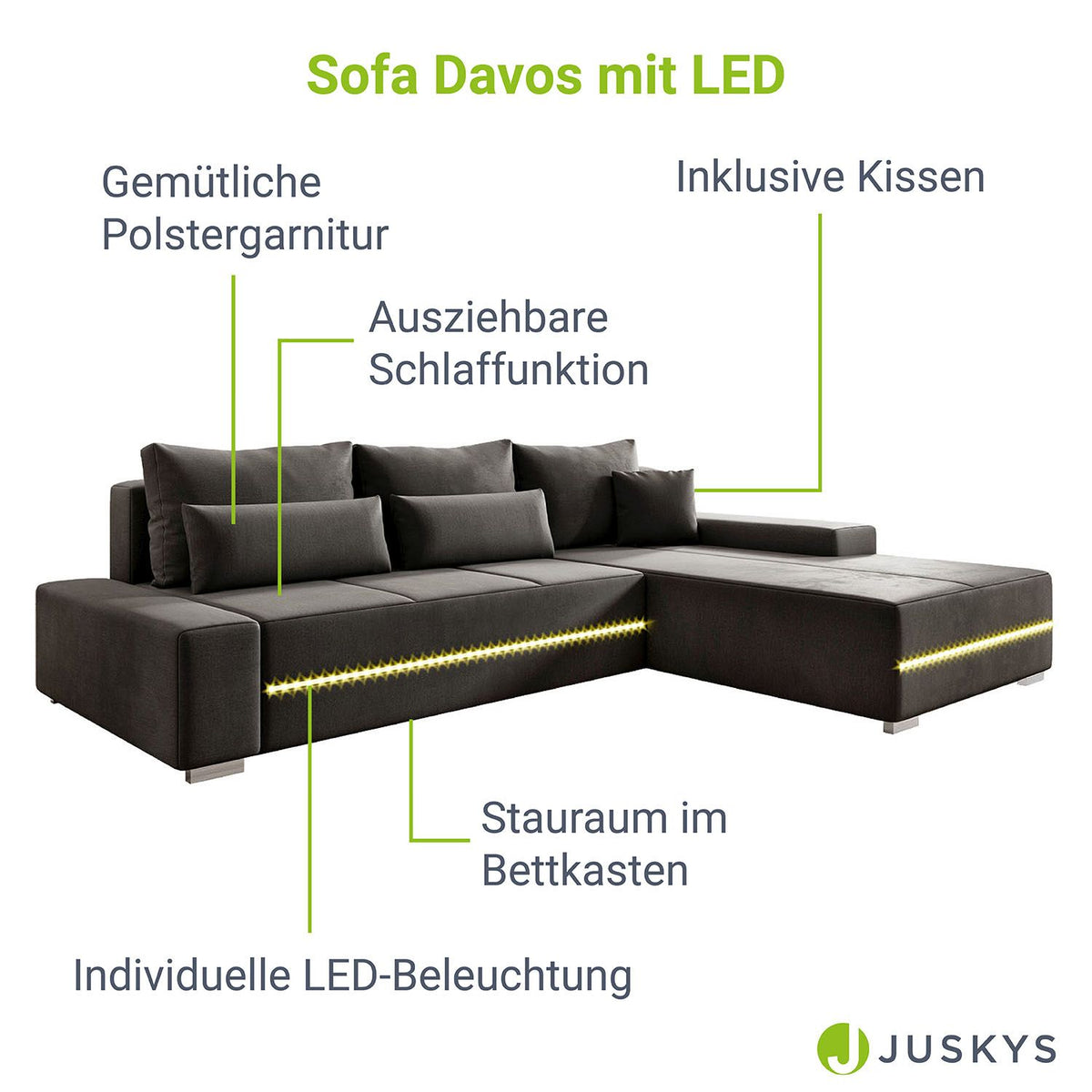 Bank Davos mit LED