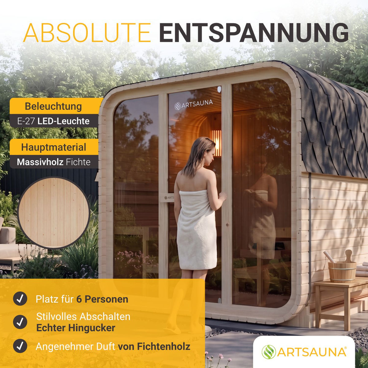 Cube barrelsauna Fjora L