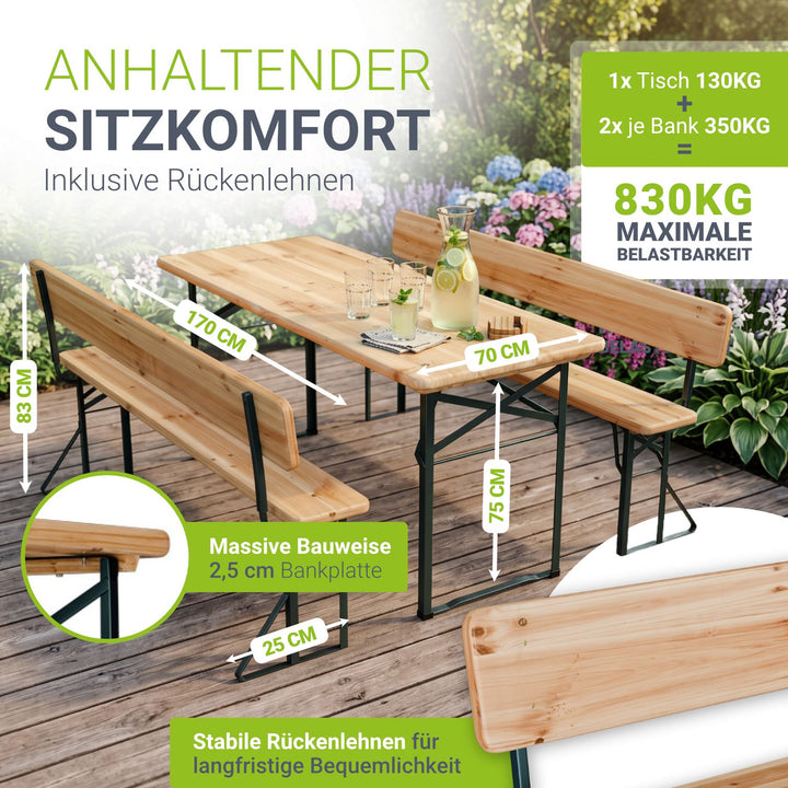 Bierzeltgarnitur Kempten für 8 Personen