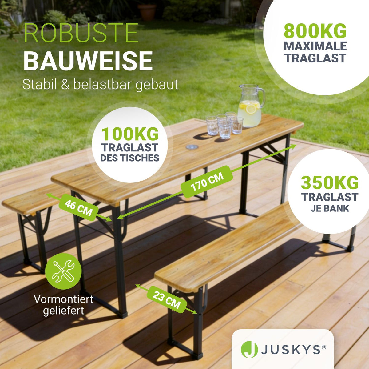 Biertentenset Bichl 170 cm