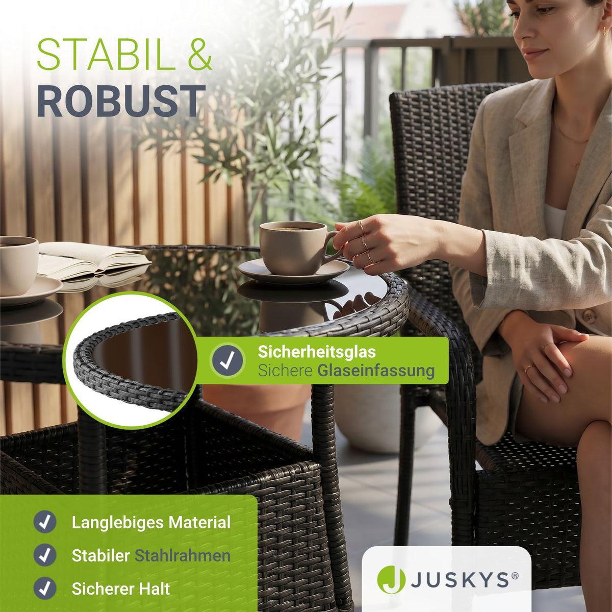 Ronde tuintafel van polyrattan Yoro