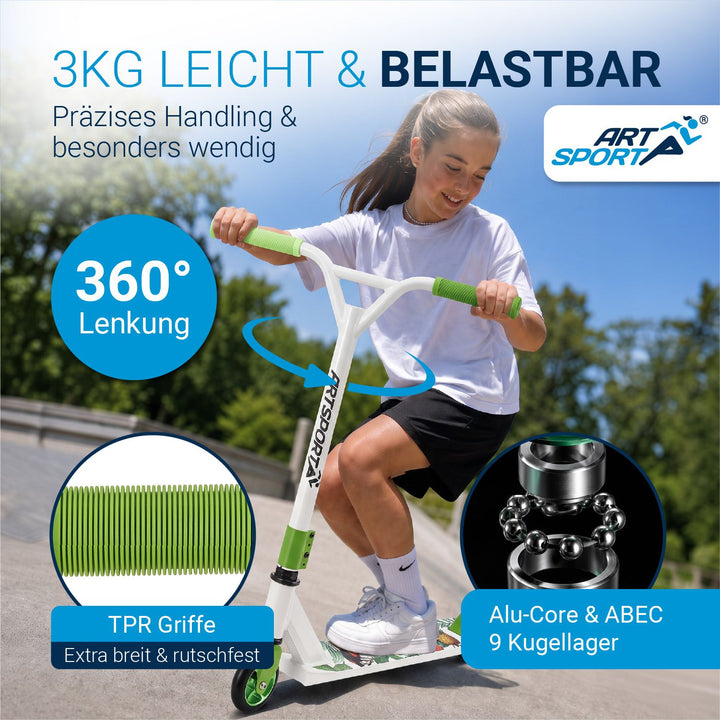 Stuntstep Red Smoke – 360° stuur, 100 mm wielen, vanaf 6 jaar