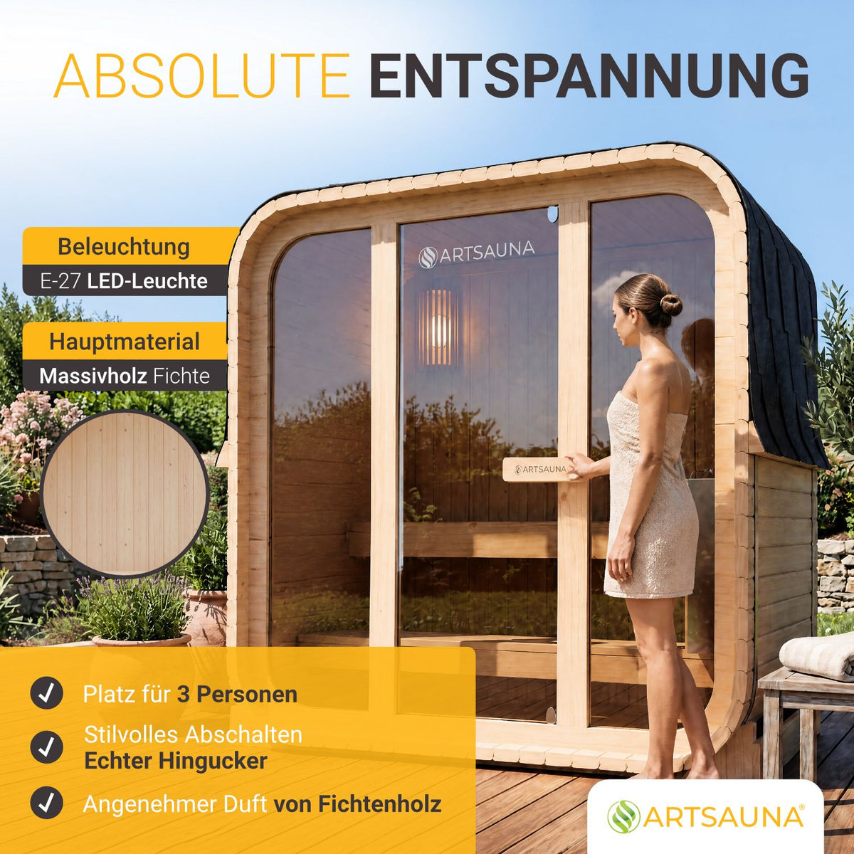Cube barrelsauna Fjora M