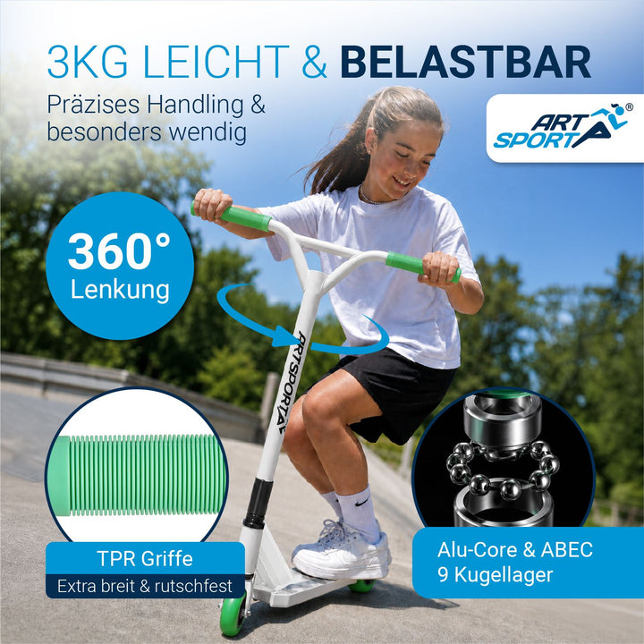 Stuntstep Red Smoke – 360° stuur, 100 mm wielen, vanaf 6 jaar