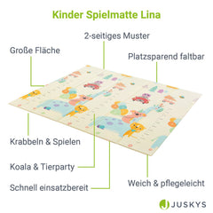 Speelmat 180 x 200 cm met diverse diermotieven