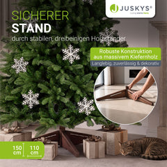 Kunstkerstboom Norvi – nordmannlook, met houten standaard
