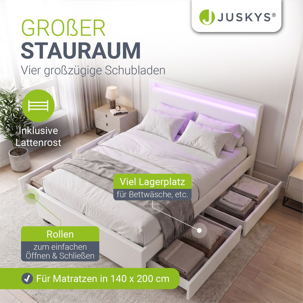 Gestoffeerd bed Lyon