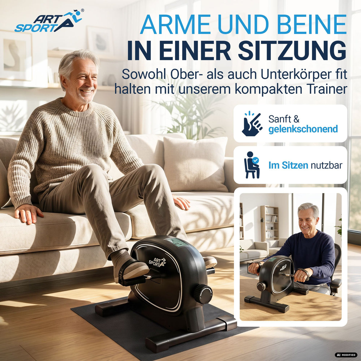 Pedaaltrainer Sportivo – arm- en beentrainer, compact en stil