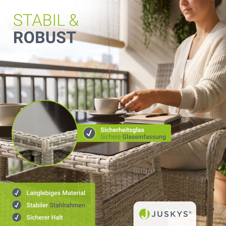 Vierkante tuintafel van polyrattan Yoro