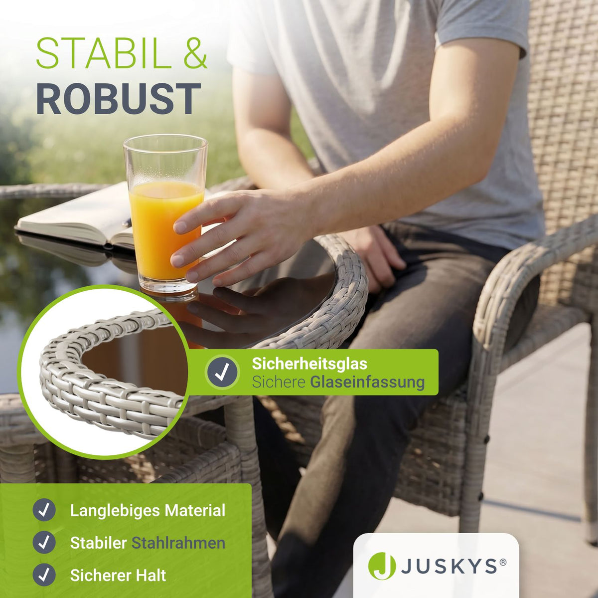 Ronde tuintafel van polyrattan Yoro