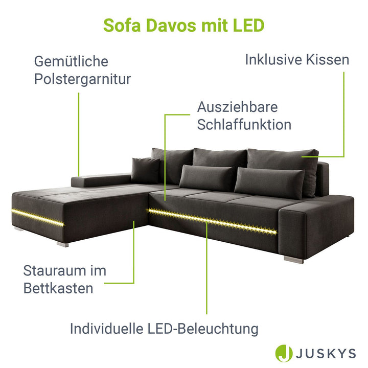 Bank Davos mit LED