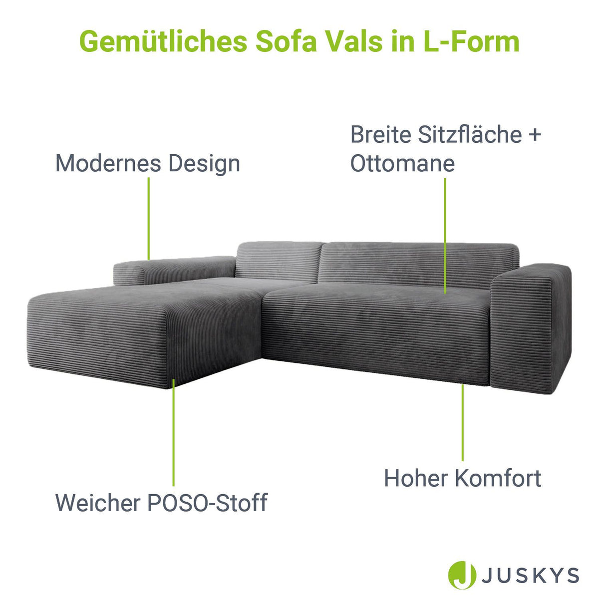 L-vormige bank Vals