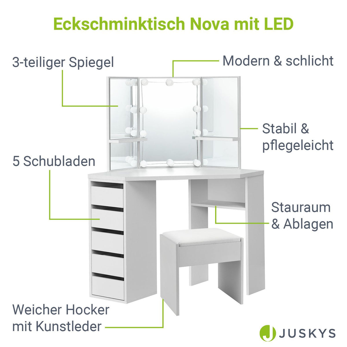 Make-uptafel Nova met kruk Melly