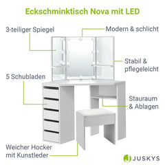 Make-uptafel Nova met kruk Melly