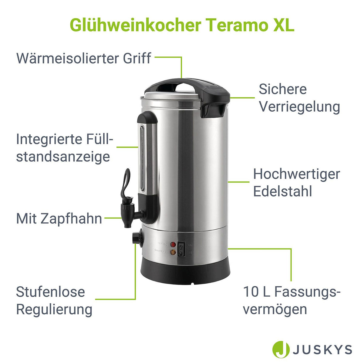Glühwein kooktoestel Teramo 7l of 10l