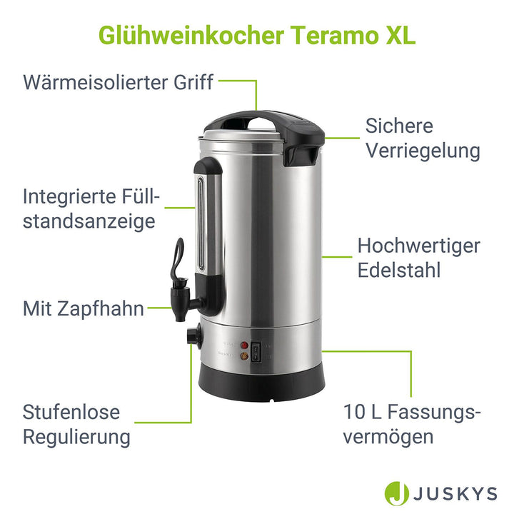 Glühwein kooktoestel Teramo 7l of 10l