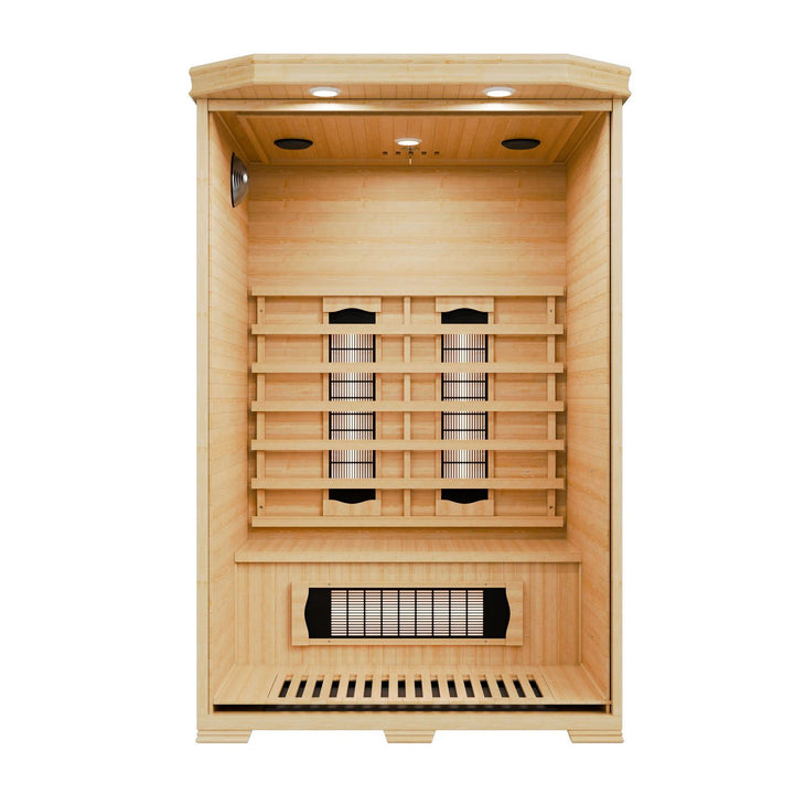 Infraroodcabine Oslo – 5 volspectrumstralers, hemlockhout