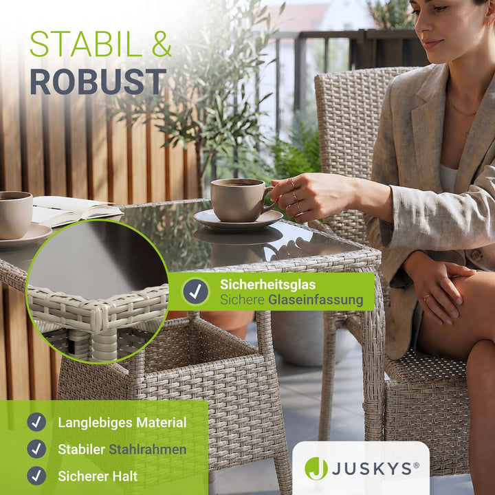 Vierkante tuintafel van polyrattan Yoro