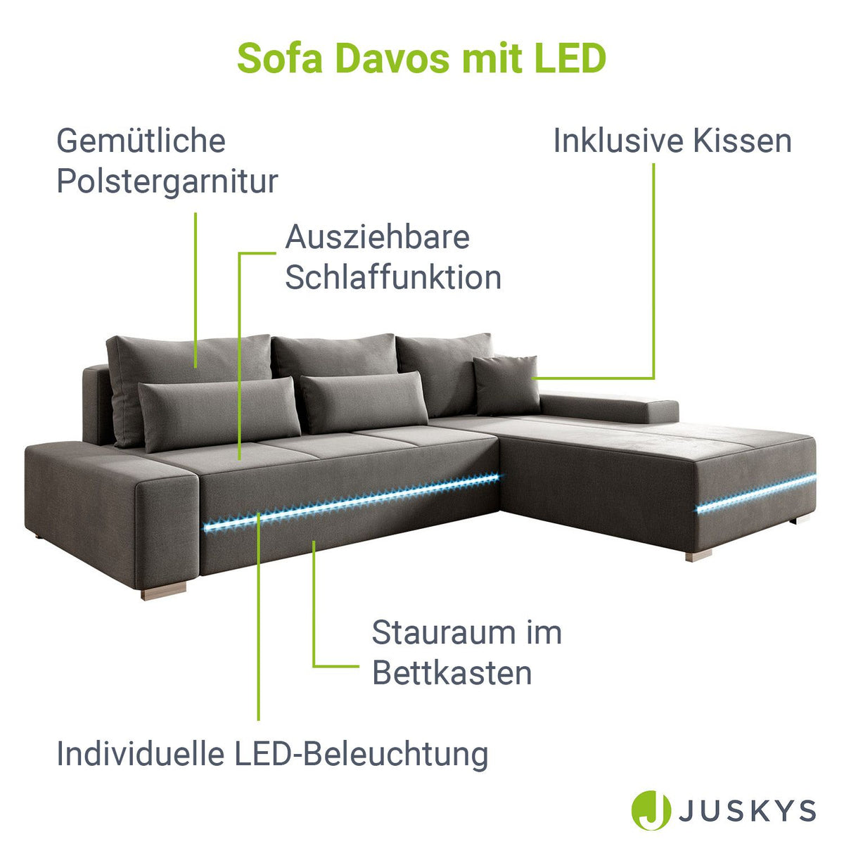 Bank Davos mit LED