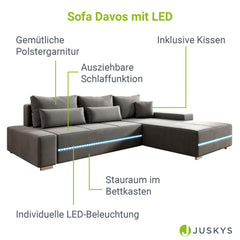 Bank Davos mit LED