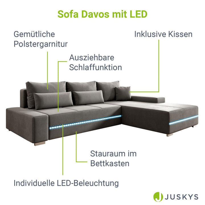Bank Davos mit LED