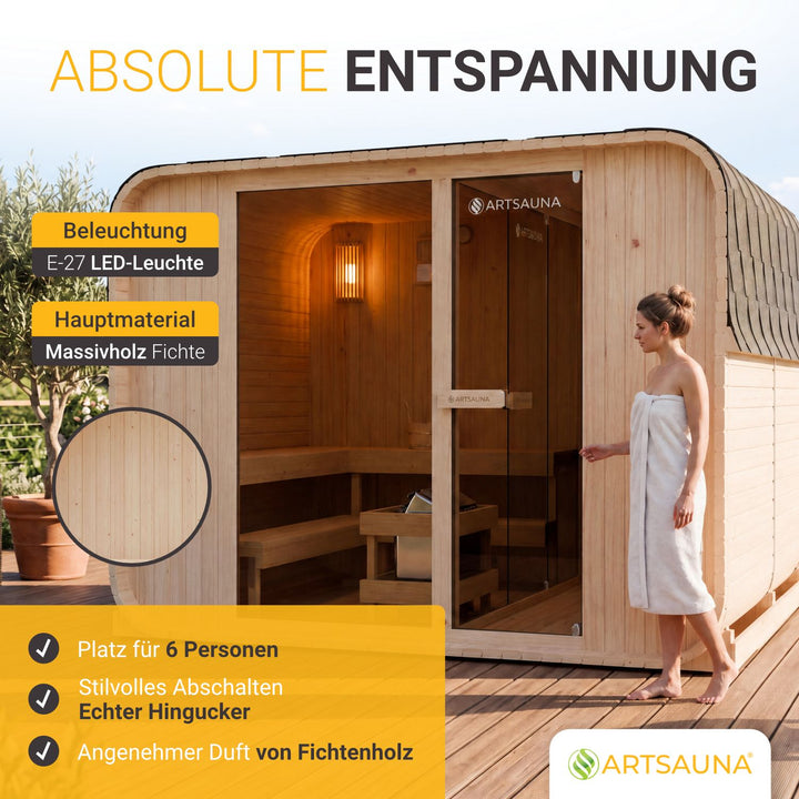 Cube barrelsauna Fjora XXL