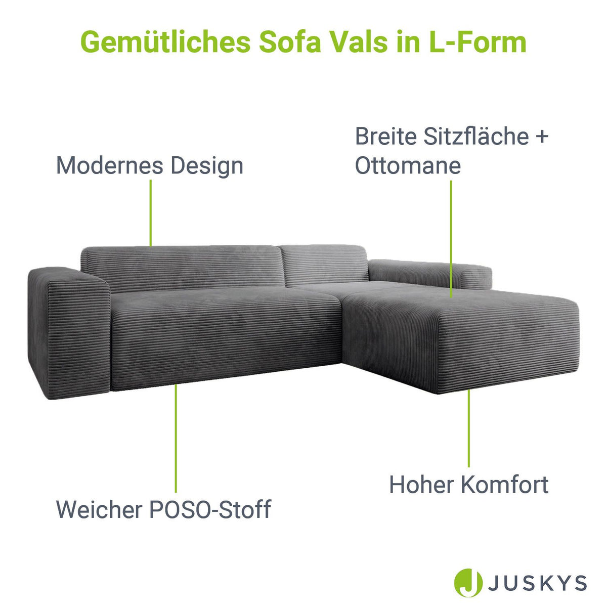 L-vormige bank Vals