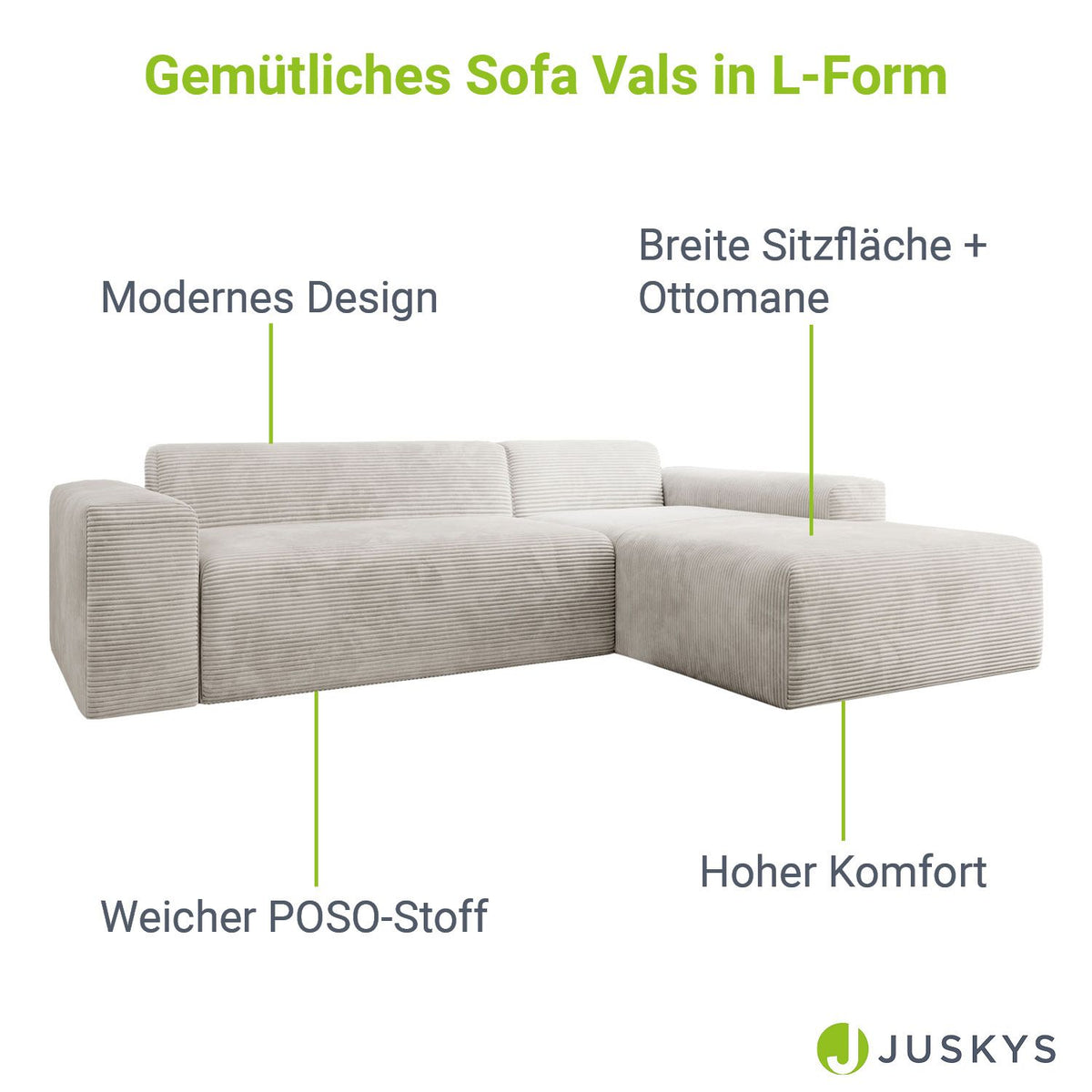 L-vormige bank Vals