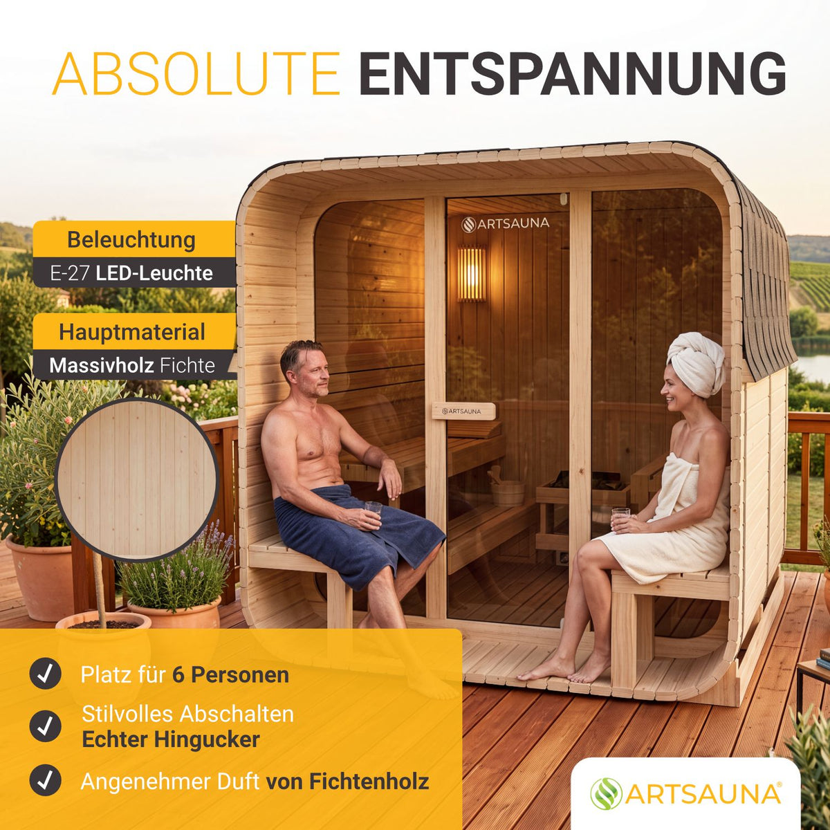 Cube barrelsauna Fjora XL