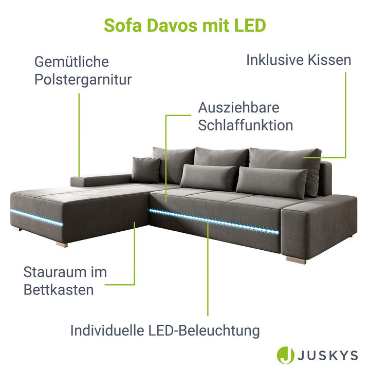 Bank Davos mit LED