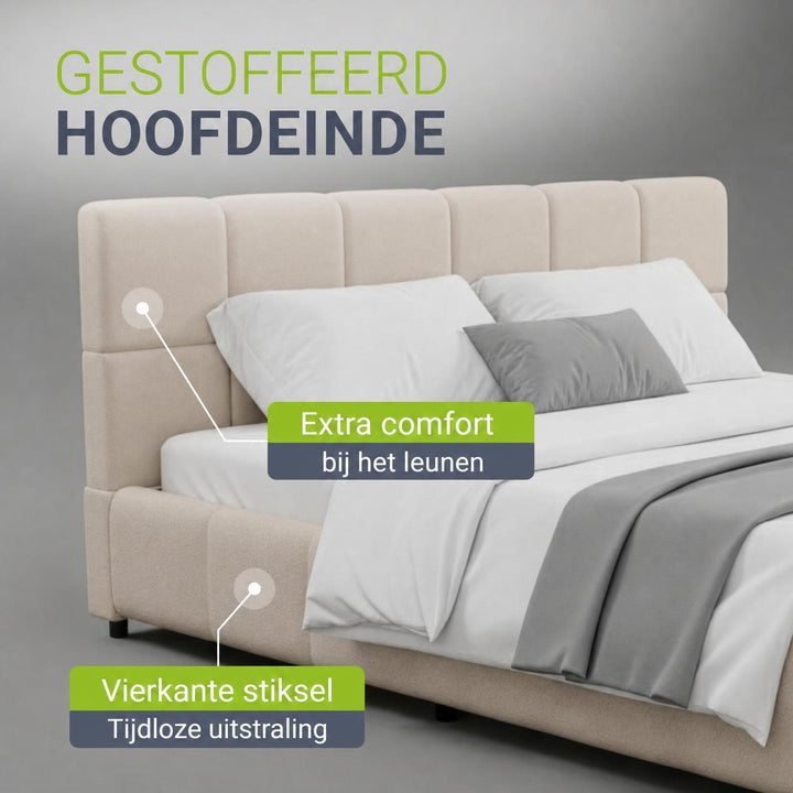 Gestoffeerd bed Florenz 180x200 cm – bouclé, tot 500 kg
