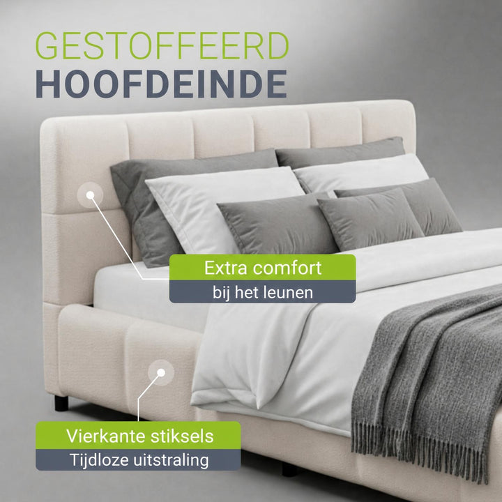 Gestoffeerd bed Florenz 180x200 cm – bouclé, tot 500 kg