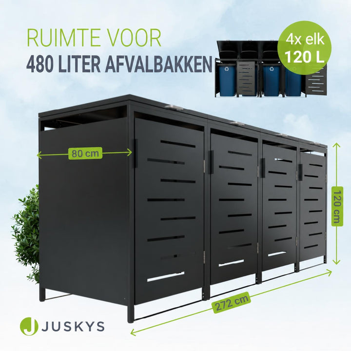 Metalen containerombouw Arel – voor 2 containers, afsluitbaar