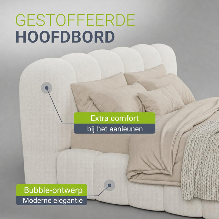 Gestoffeerd bed Catania 180x200 cm – bouclé met lattenbodem