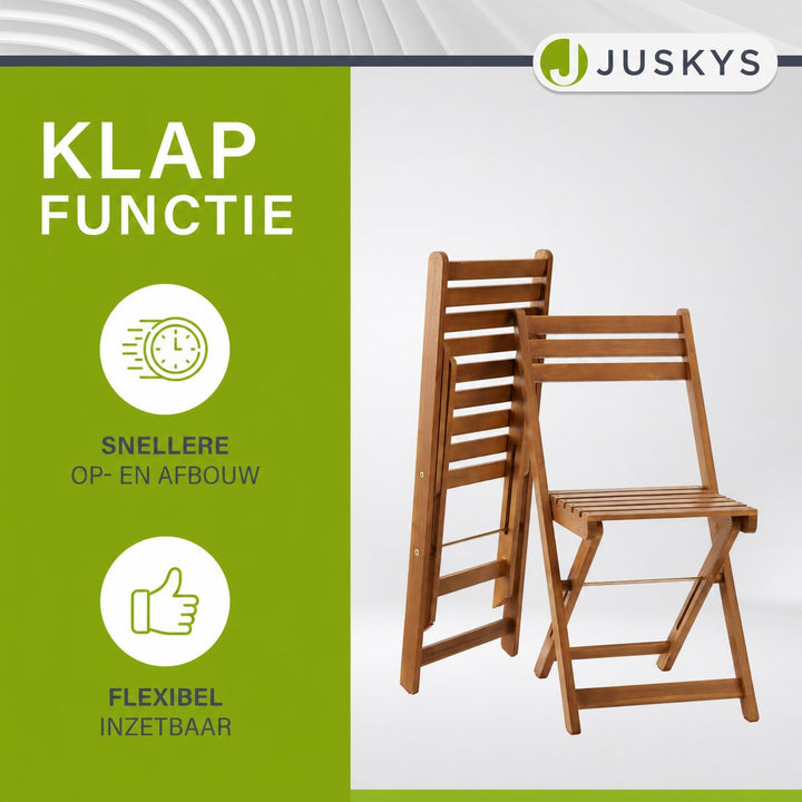 Balkonset Bala – 3-delig acaciahout, tafel en 2 stoelen