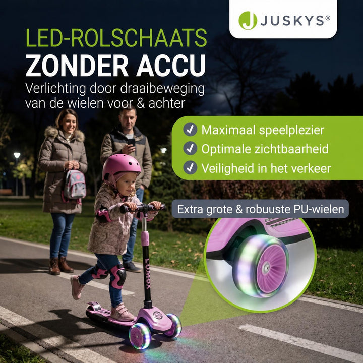 Kinderstep Lumox – LED-wielen, verstelbaar stuur, inklapbaar