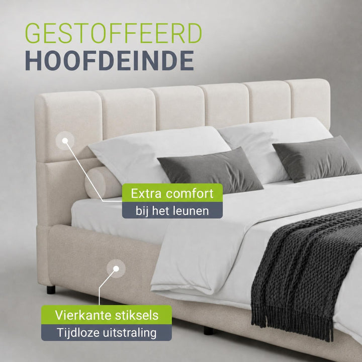 Gestoffeerd bed Florenz 180x200 cm – bouclé, tot 500 kg