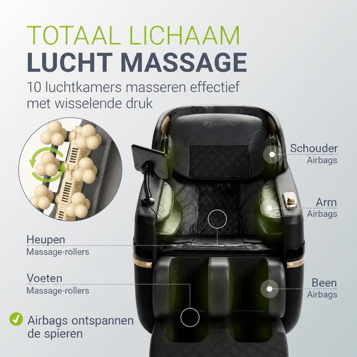 Massagestoel Naxos – 5 programma's, warmte en bluetooth
