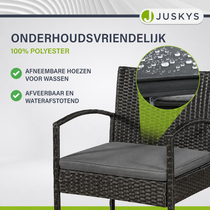 Wicker tuinset Trinidad – 4 personen, bank, 2 fauteuils en tafel
