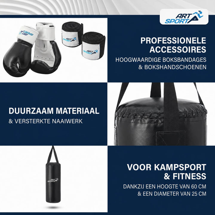 Bokszak gevuld voor kinderen en volwassenen – complete set