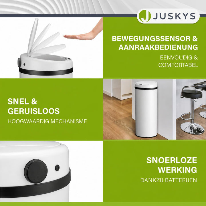 Ronde sensor prullenbak – automatisch deksel voor de keuken