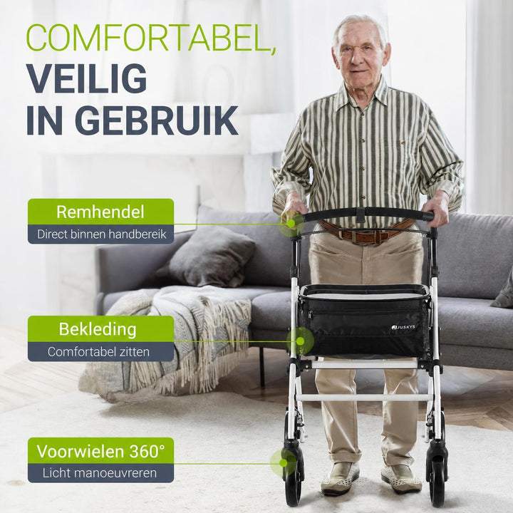 Binnenrollator Aktiv – aluminium, in hoogte verstelbaar, met dienblad