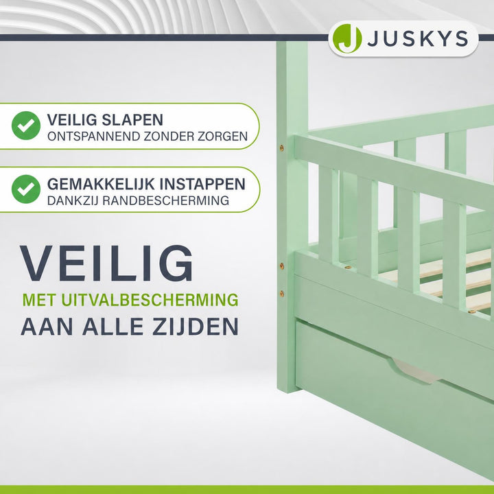 Kinderbed Marli 80x160 cm met bedlade – huisbed, wit