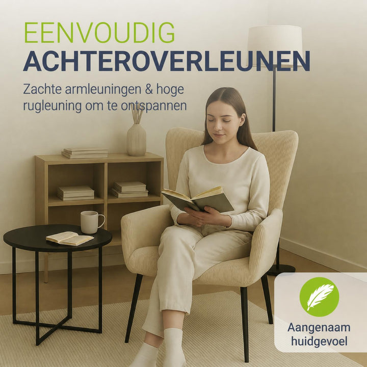 Oorfauteuil Odense – met of zonder voetenbank, tot 120 kg