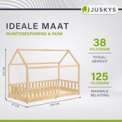 Kinderbed Marli 90x200 cm – huisbed met uitvalbeveiliging